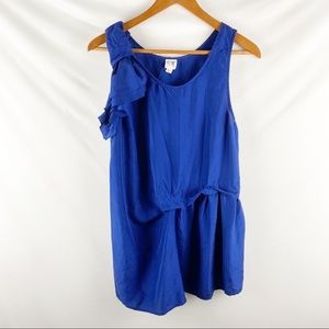 Anthropologie Silk ruffle detail sleeveless top
